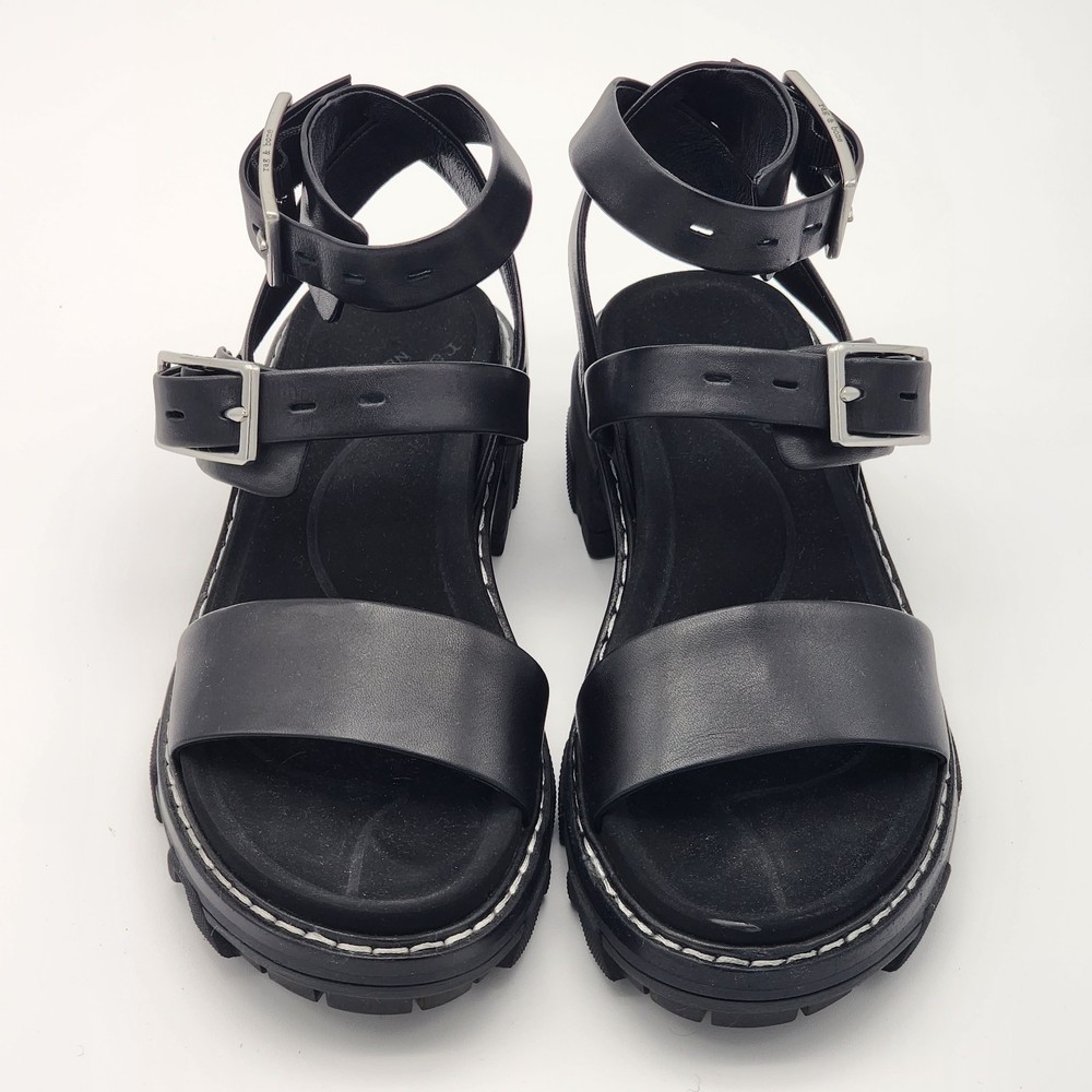 Rag & Bone Shiloh Leather Multi-Strap Sandals Black Size 38 EU - Picture 2 of 7